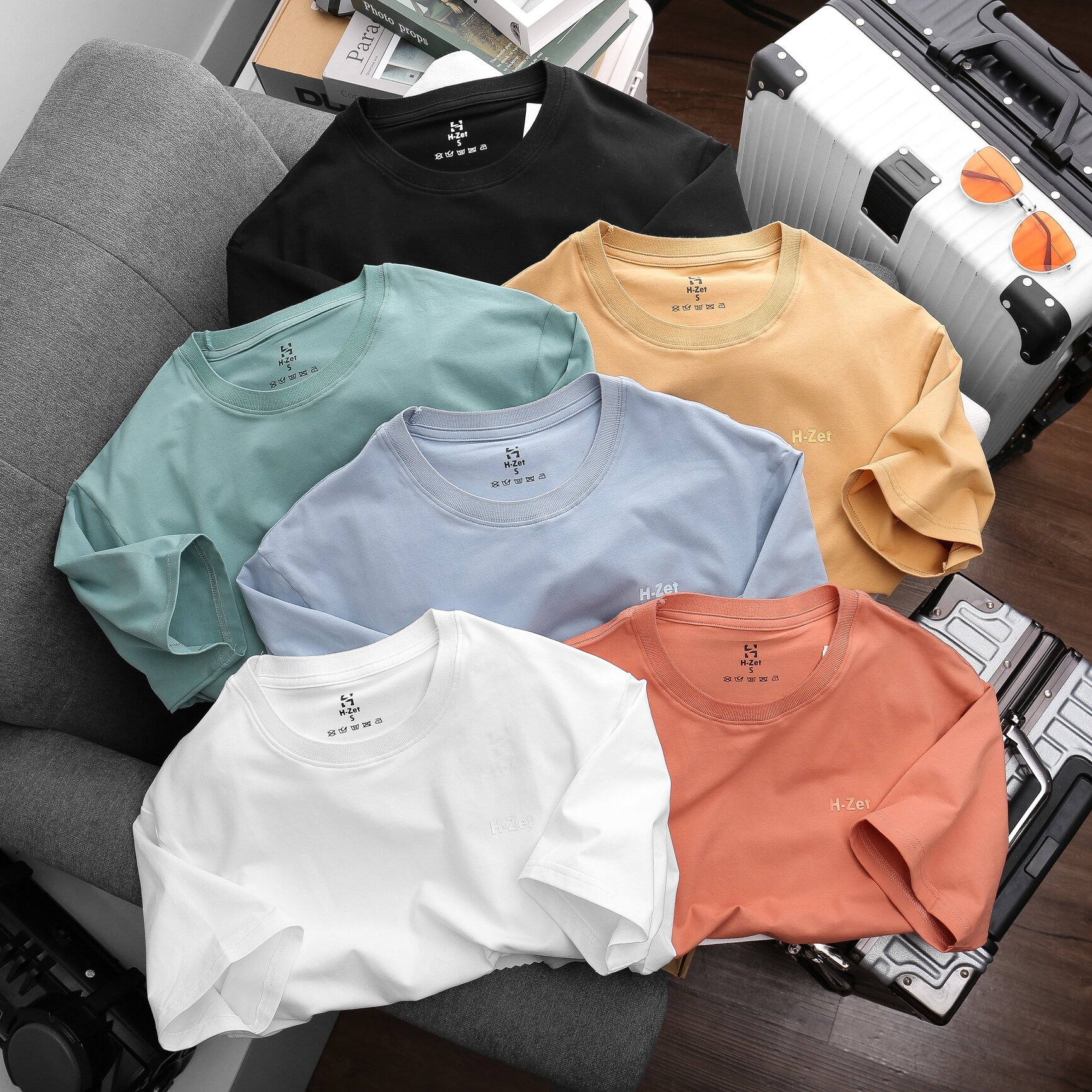 Áo thun basic nam h-zet - áo phông nam 100% cotton - at02