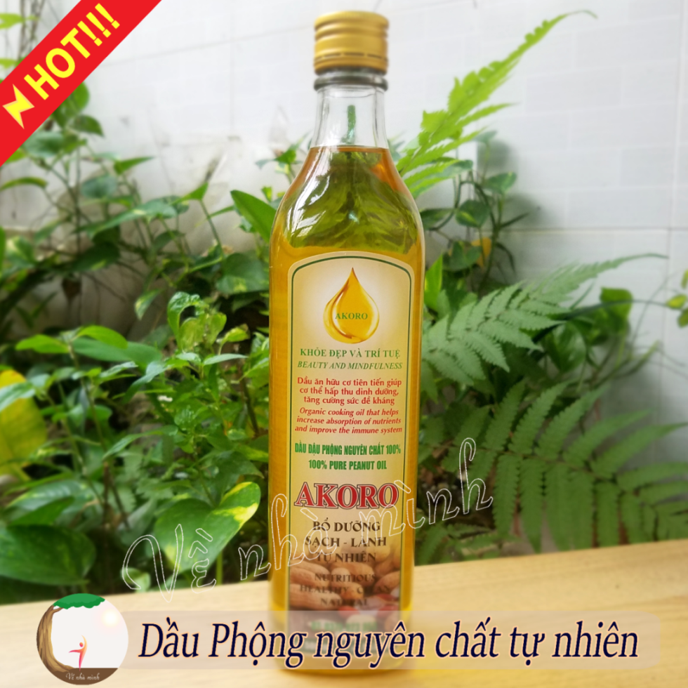 Dầu ăn đậu phộng hữu cơ akoro 100% tự nhiên từ thực vật 500ml về nhà mình shop