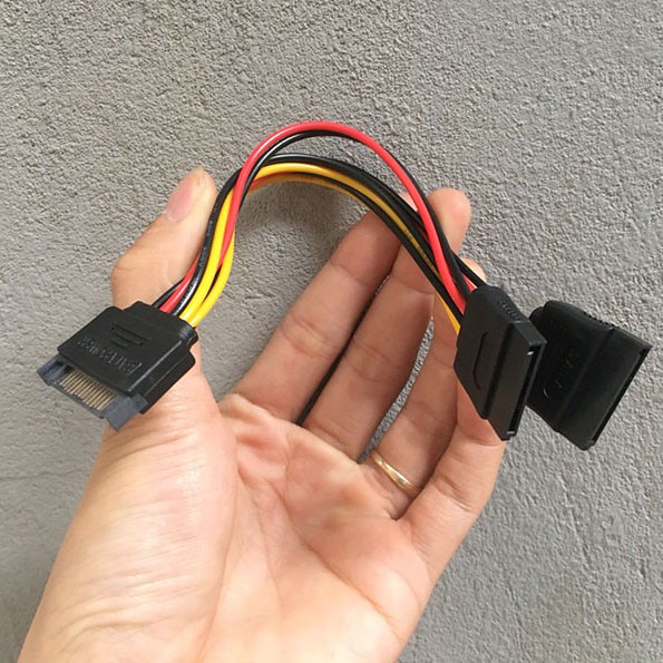 Cáp chia nguồn sata 1 ra 2 Loại tốt I SATA Power Y Splitter Cable Adapter