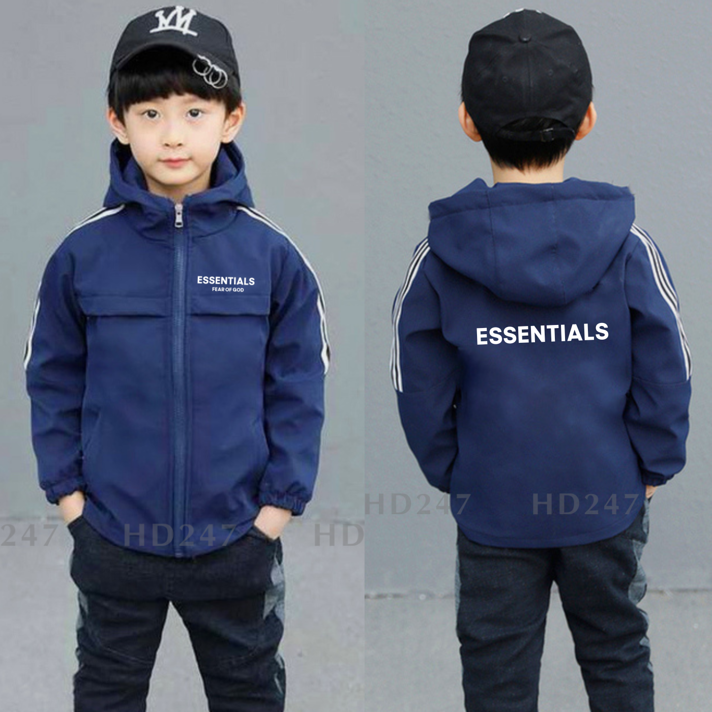Aó khoác hai lớp có mũ cho bé trai size đại 14kg đên 40kg 0349