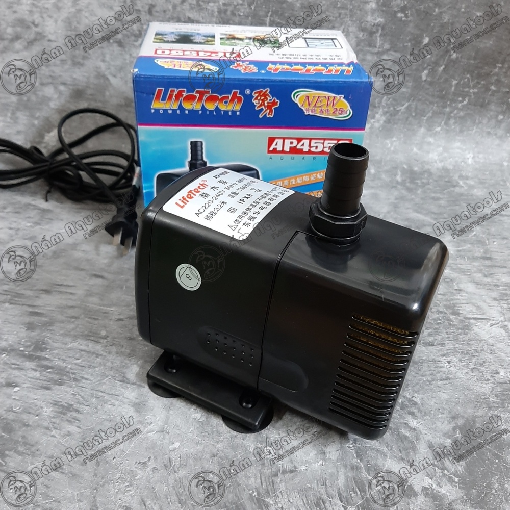 [Chính hãng] Bơm LifeTech AP4550 65W-3300L/H | Máy Bơm Chìm Dùng Cho Hồ Cá Cảnh, Hòn Non Bộ
