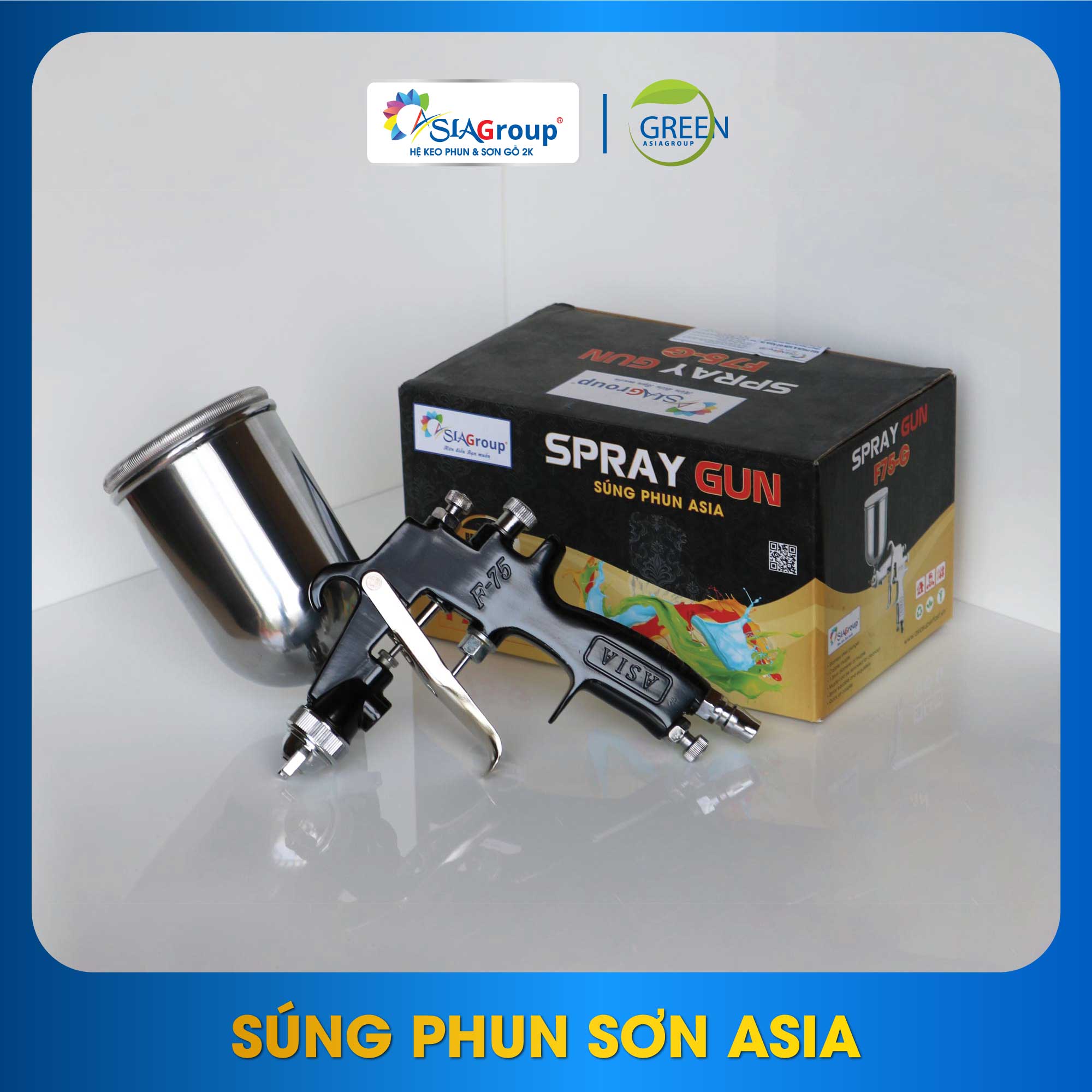 Súng phun sơn ASIA F75G (Màu Đen)