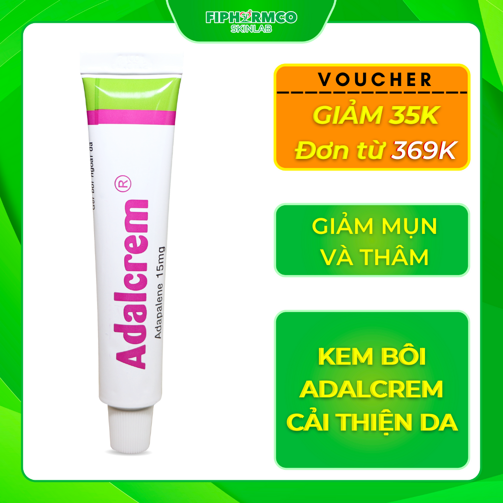 Kem bôi da Adalcrem giảm mụn trứng cá và thâm, làm dịu và sạch da 15g - Dược mỹ phẩm 5 Phát