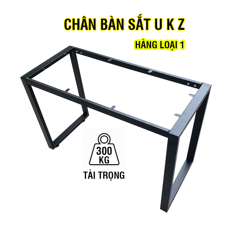 Chân bàn sắt U K Z, chân bàn làm việc LOẠI TỐT, lắp cho bàn 1m2, tải trọng 300kg - phụ kiện đồ nội thất