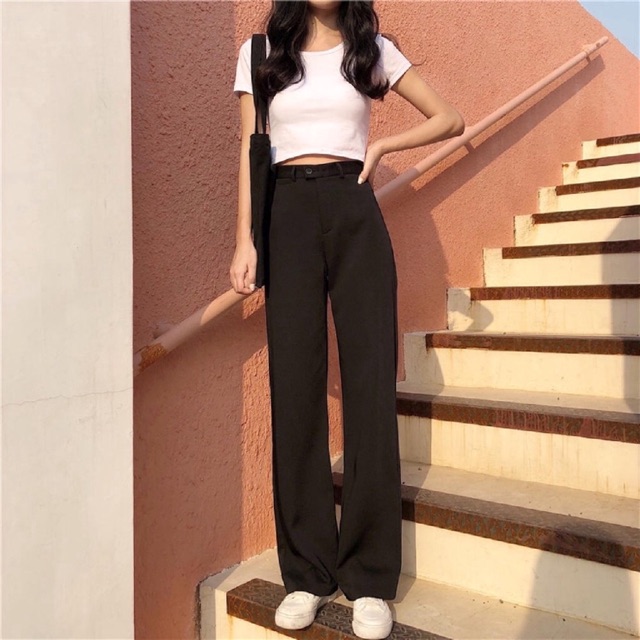 Quần ống rộng 🍒quần culottes 100cm ulzzang🍒chất tuyết mưa siêu hot