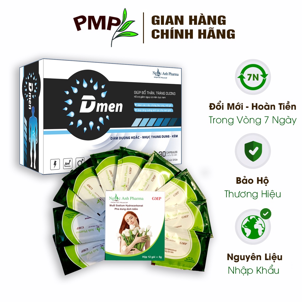 Combo 1 Bổ Tinh Trùng Dmen +1 Hộp Muối Kiềm Sodium Hydrocarbonate PMP