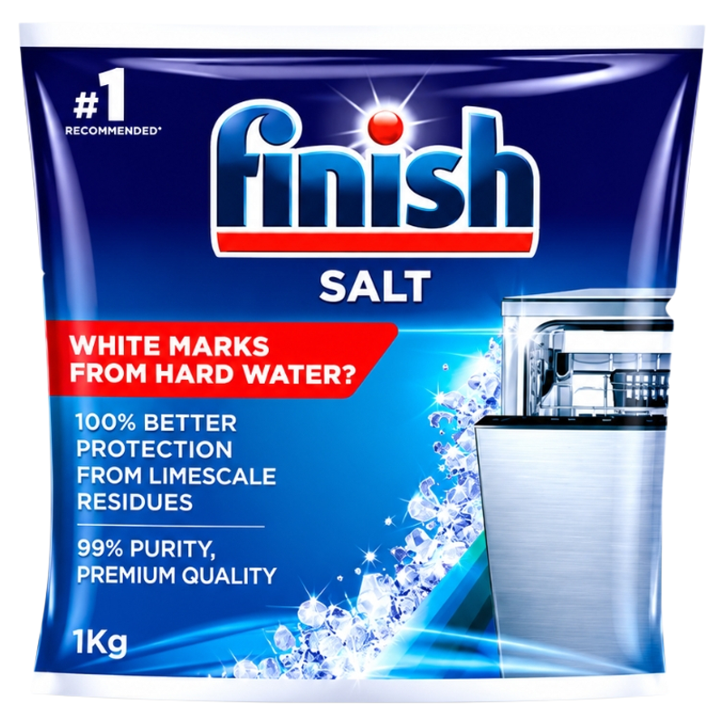 Muối Máy Rửa Bát Finish Salt 1kg Làm Mềm Nước Hỗ Trợ Giảm Cặn Vôi Cho Máy Rửa Bát Hàng Châu Âu