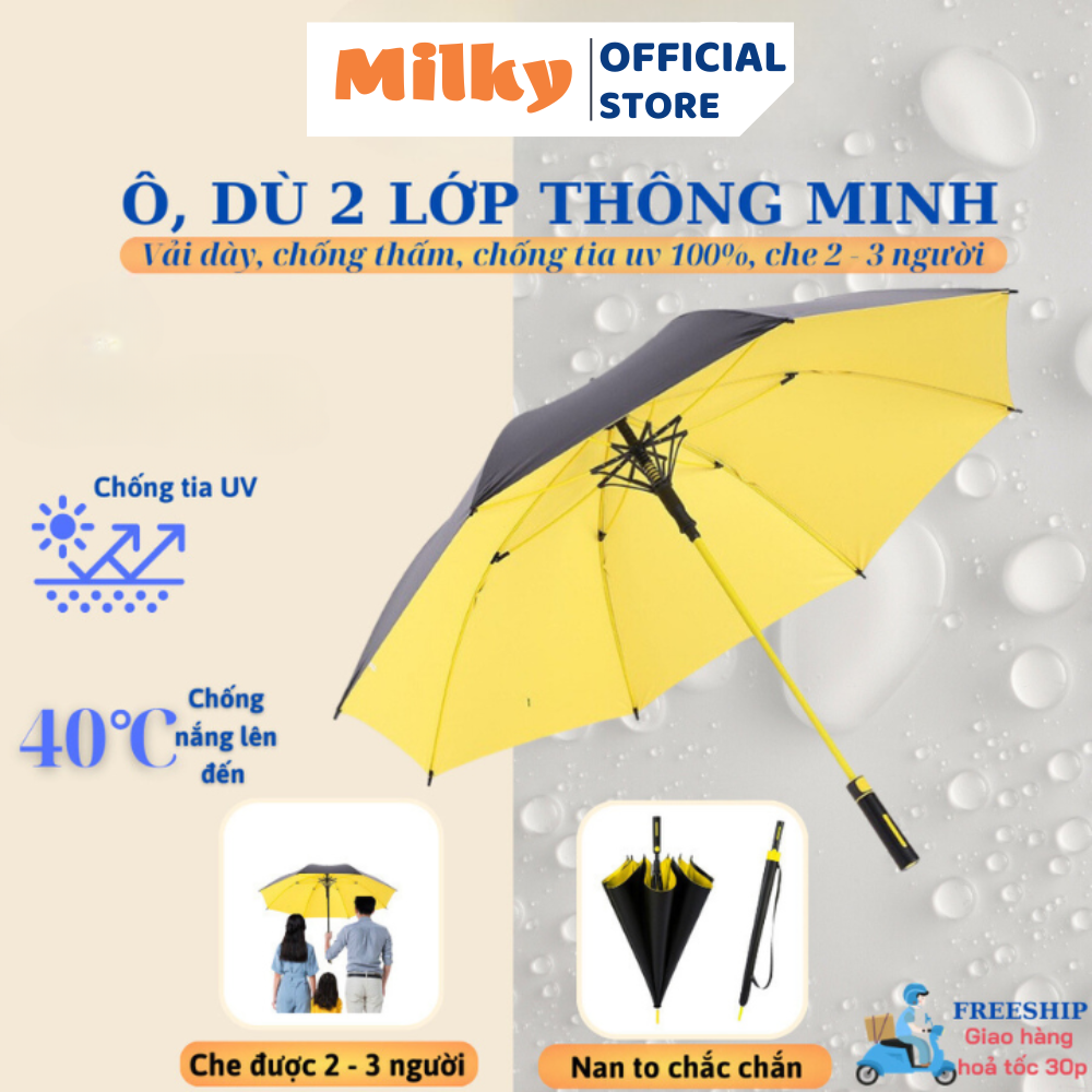 Ô cán dài, Ô dù cỡ lớn, Ô dù che mưa, che nắng Cỡ Lớn gấp gọn, Tự động gập bấm linh hoạ, Chống thấm 
