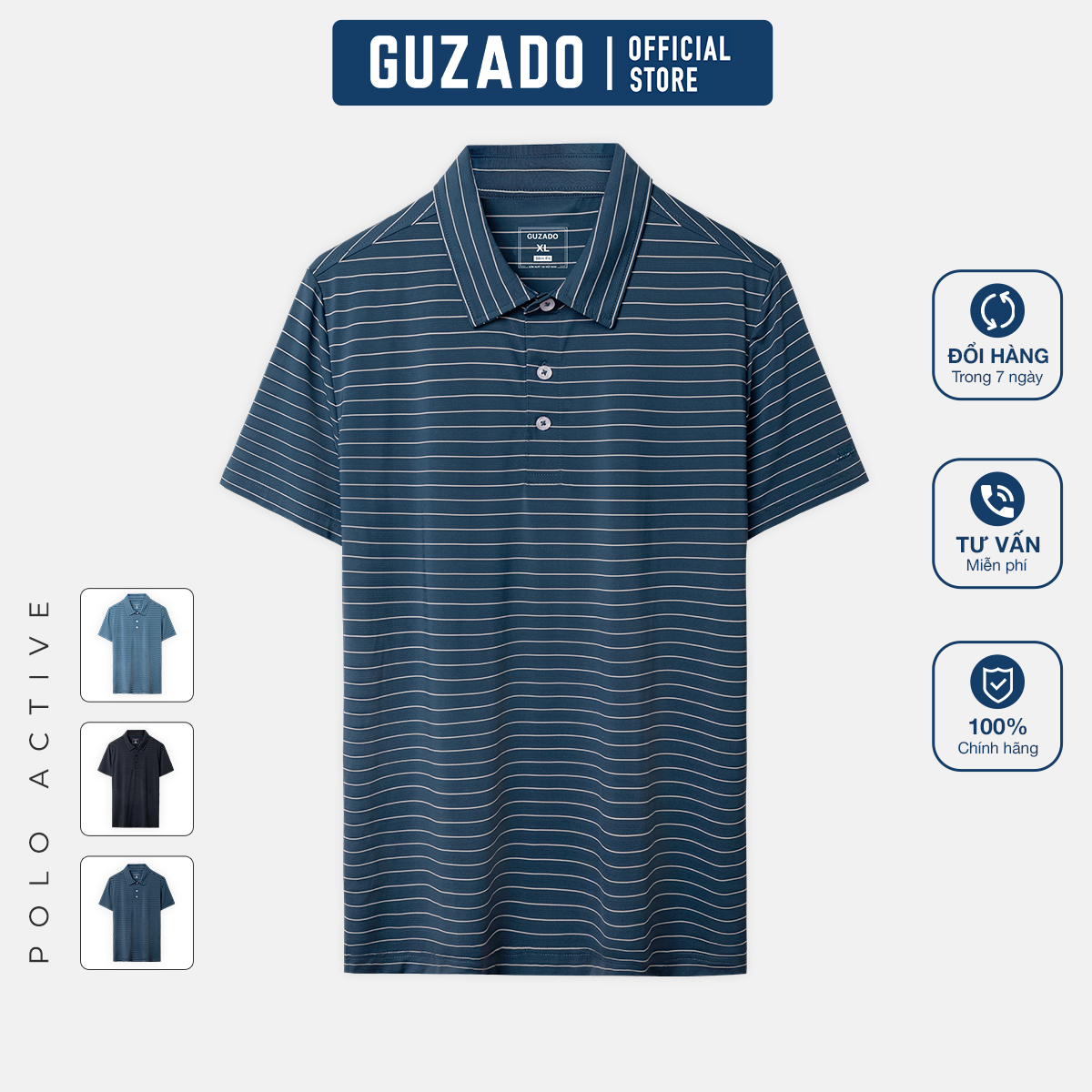   TẶNG QUÀ ĐƠN 599K CHỈ 29.12  Áo Polo Nam GUZADO Vải thun lạnh cao cấp thiết đường line sang trọng lịch sự MPL2335 