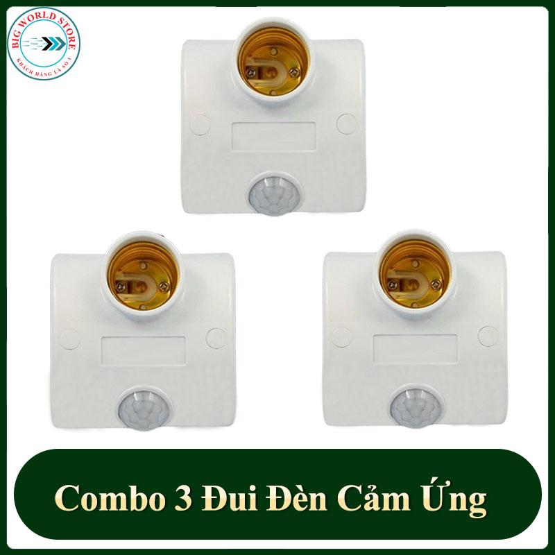 Đui đèn cảm ứng hồng ngoại 3 chiếc (Trắng)