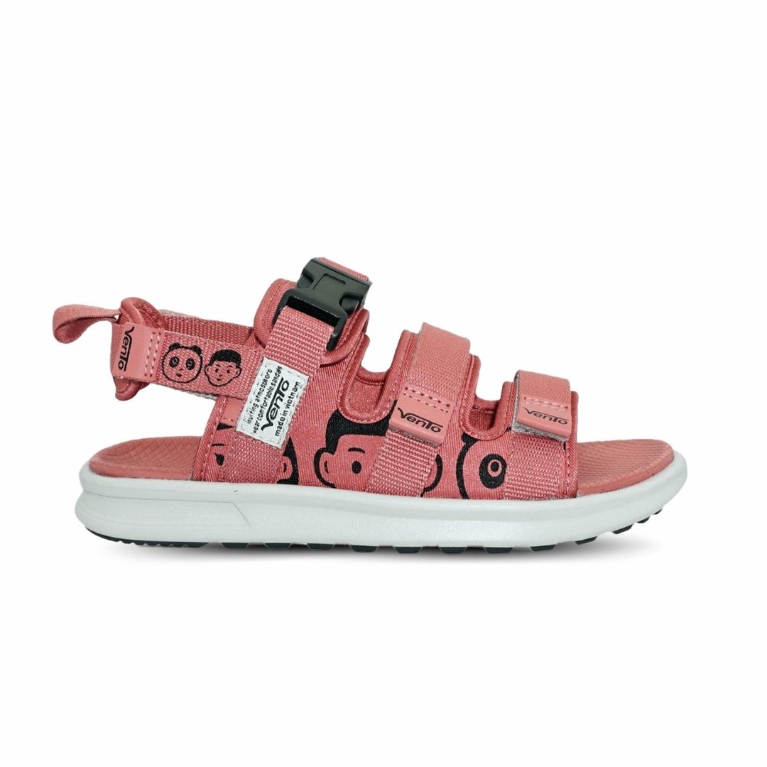 Sandal nữ chính hãng hiệu Vento 3 quai ngang NB80P màu hồng