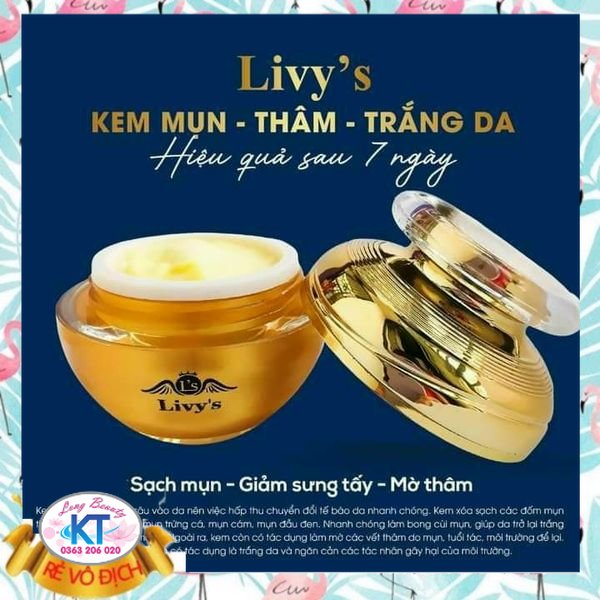 [CHÍNH HÃNG LIVY] Kem Face Livy’s Thái Lan Chính hãng Hộp vàng trừ mụn & dưỡng trắng da chuyên sâu, loại bỏ thâm sạm