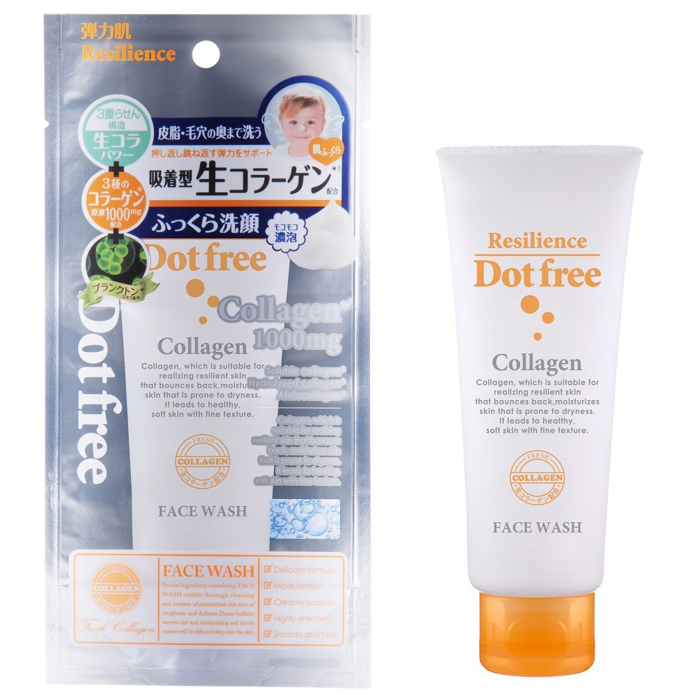 Sữa rửa mặt Collagen tươi DotFree Face Wash Dưỡng trắng da 100g - Nhật Bản