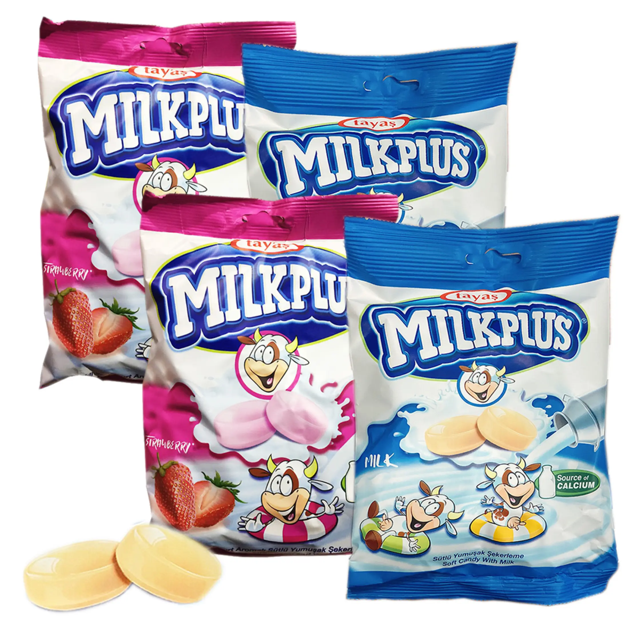 [HCM]Combo 04 Bịch x 80gr Kẹo Sữa Bò / Sữa Dâu Tayas MilkPlus (Date: 12 tháng). DHHOUSE