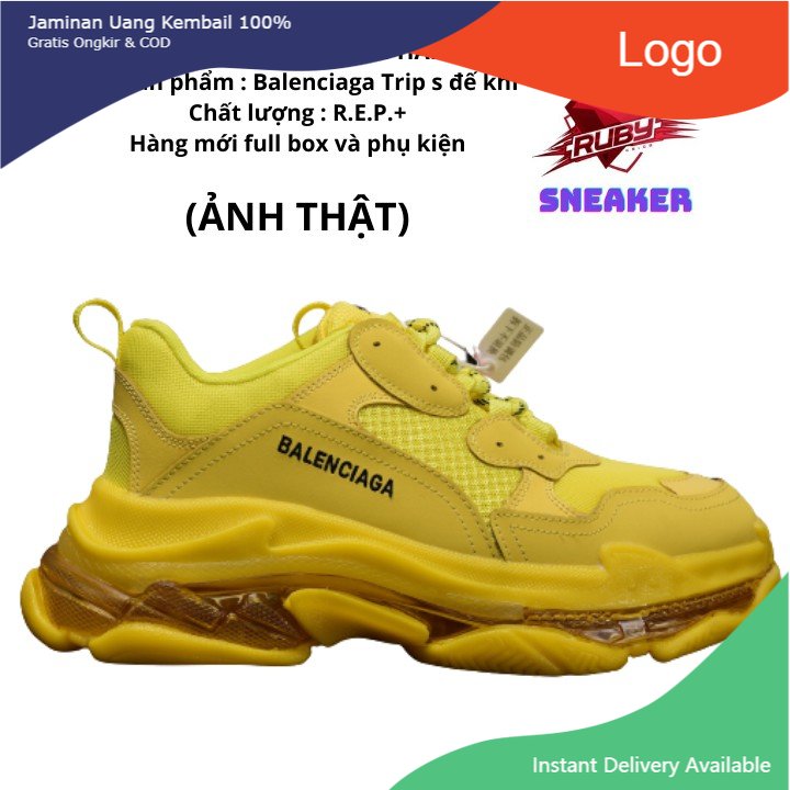 Giày Balenciaga Triple S Xanh Vàng Siêu Cấp Like Au 999 #6 Giày Balenciaga Triple S Xanh Vàng Siêu Cấp Like Au 999
