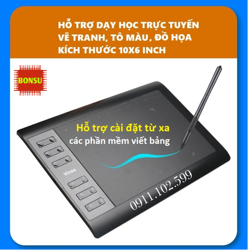 Bảng điện tử vinsa 1060plus 2020 chính hãng - bản quốc tế nâng cấp của gaomon 1060