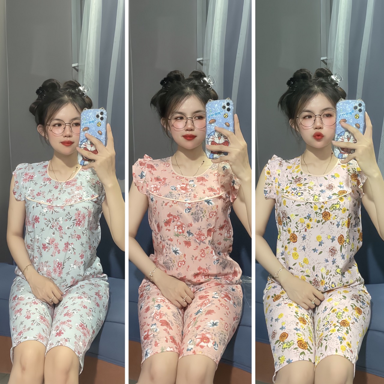 Set bộ thời trang mặc nhà vải lụa mềm mịn size 40-65kg