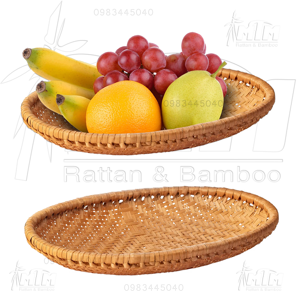 Mẹt tre l đĩa tre oval hun khói l Trang trí bàn ăn, đồ ăn.