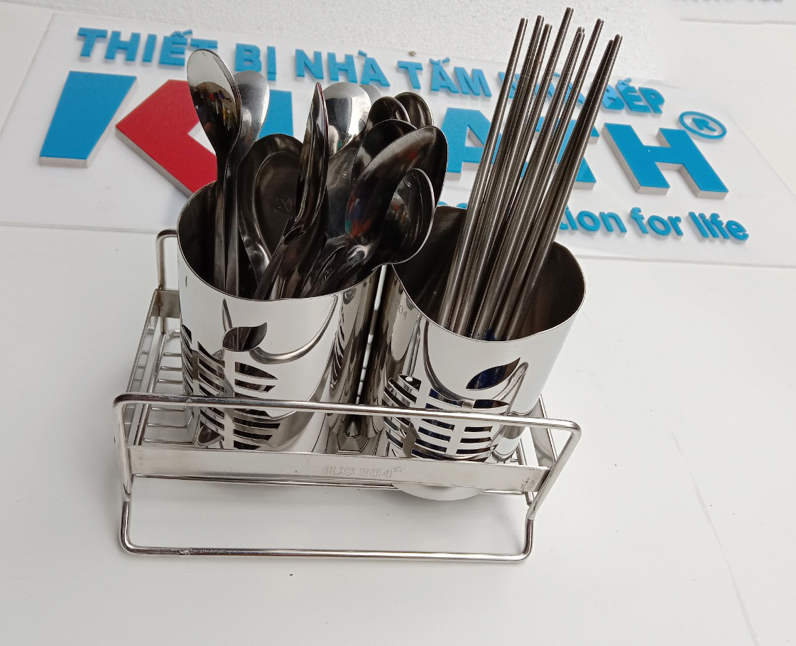 Bộ ống đũa đôi kibath để bàn inox 304 kb-817