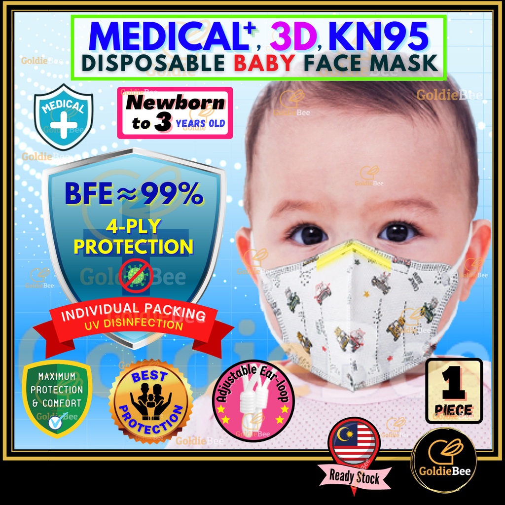 Khẩu trang trẻ em 3D 4 lớp 0-3 tuổi Khẩu trang trẻ em 4 lớp khẩu trang trẻ em dùng một lần
