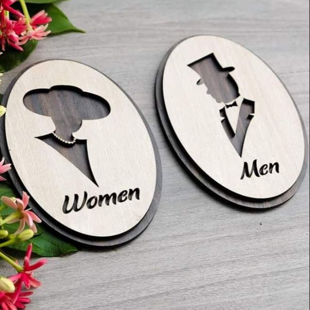 Combo Bộ 1 bảng toilet Men+Women 20x11cm
