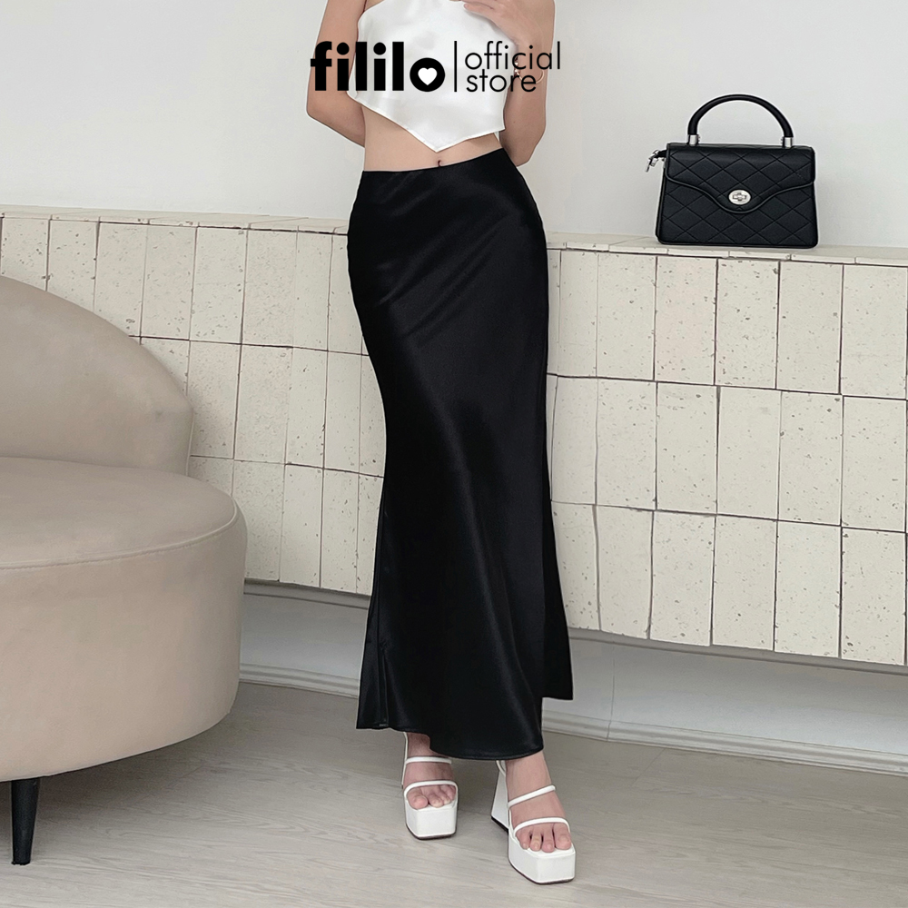 Chân váy đuôi cá maxi 92cm fililo vải lụa chill skirt váy dài form chuẩn thiết kế cao cấp