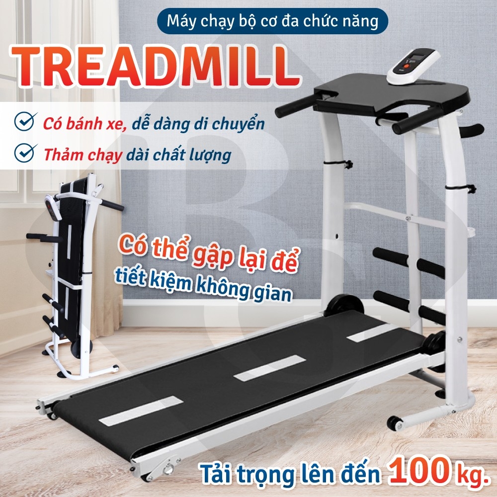 (ẢNH THẬT & VIDEO) BG -Máy chạy bộ cơ (KHÔNG SỬ DỤNG ĐIỆN) đa năng mẫu mới Treadmill SH - S306 5 in 1