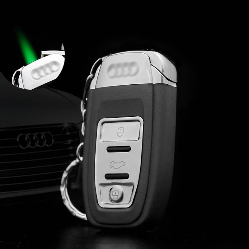 [HCM]Bật lửa khò tia xanh kiểu dáng chiếc móc khóa xe logo AUDI độc đáo cực ngầu