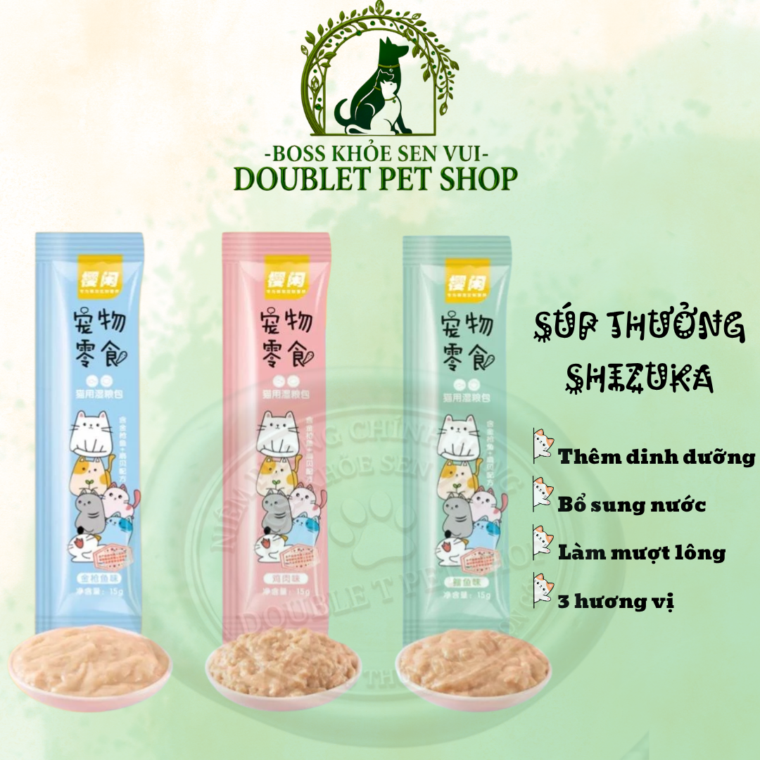 [combo 50-100-200 thanh] Súp thưởng Shizuka cho Mèo siêu ngon bổ dưỡng 15g