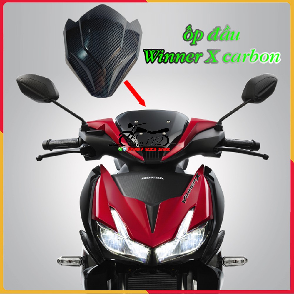 Ốp đầu - mão đầu winner x , vario 18 - 21 carbon kiểu sói