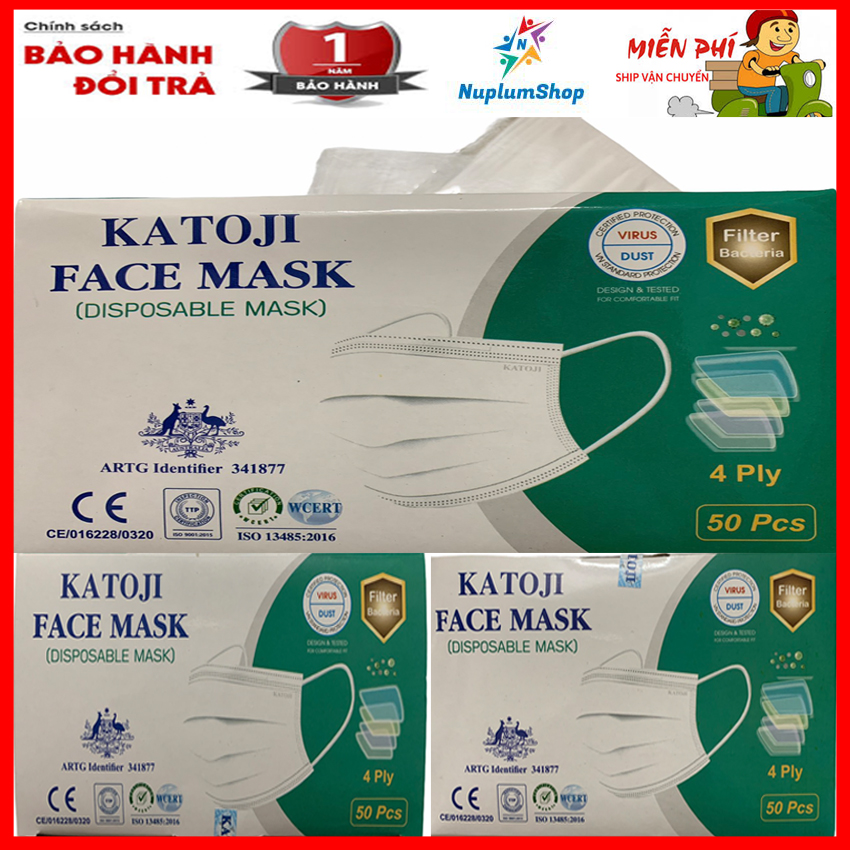 [HCM][COMBO 3 Hộp - 50 cái 4 lớp kháng khuẩn ] Khẩu trang y tế có lớp GIẤY khử mùi kháng khuẩn khẩu trang y tế màu trắng khẩu trang y tế an toàn cho cả nhà - NuplumShop