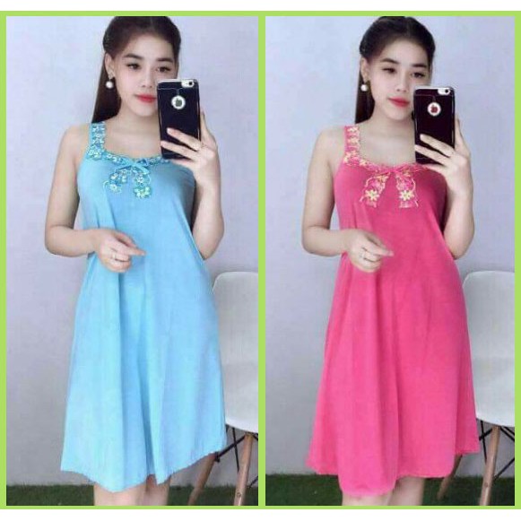 Đầm ngủ thun lạnh mặc nhà dễ thương