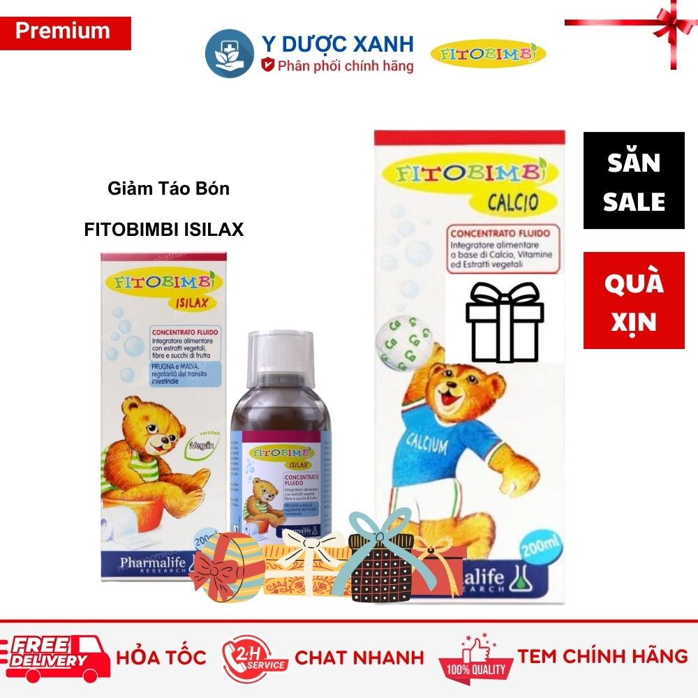Siro táo bón fitobimbi isilax, 200ml, bổ sung chất xơ - y dược xanh