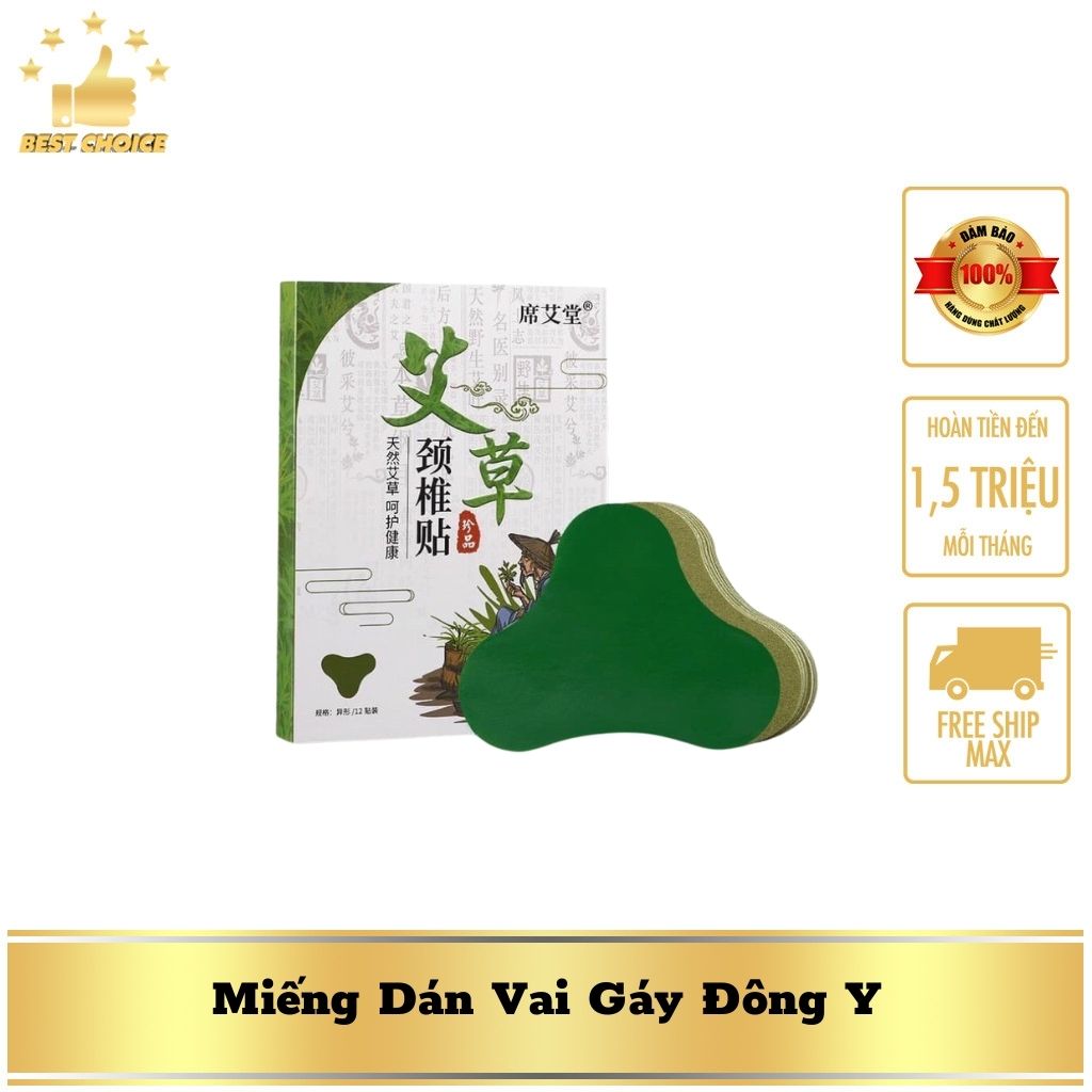 Hộp 12 miếng dán vai gáy đông y, miếng dán vai gáy