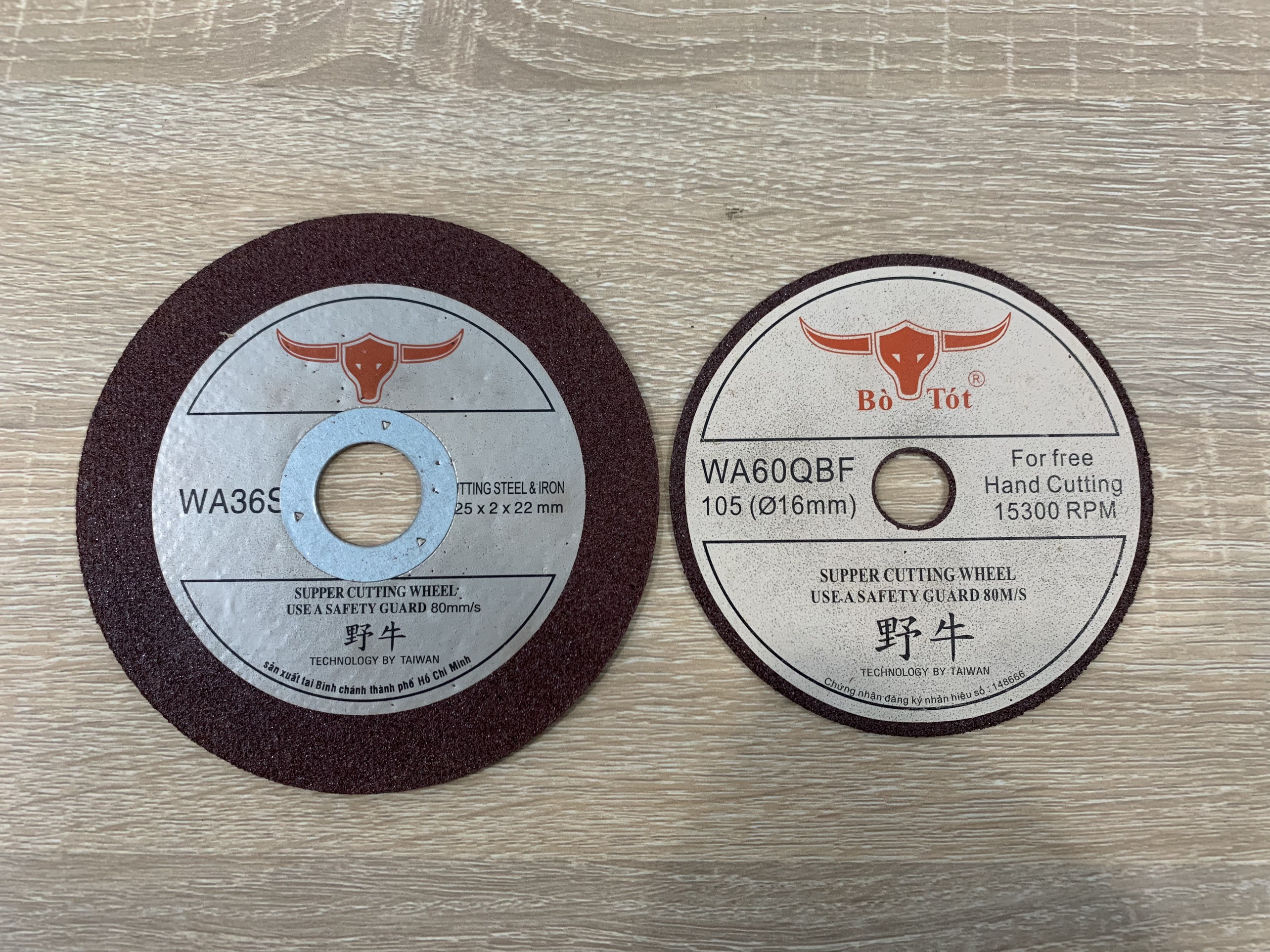 Đá Cắt Sắt, Inox Đầu Trâu 105mm, 125mm