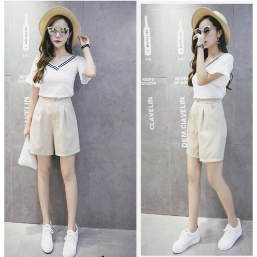 Quần đũi nữ cạp khóa quần baggy nữ khuy trước chun sau phong cách thời trang