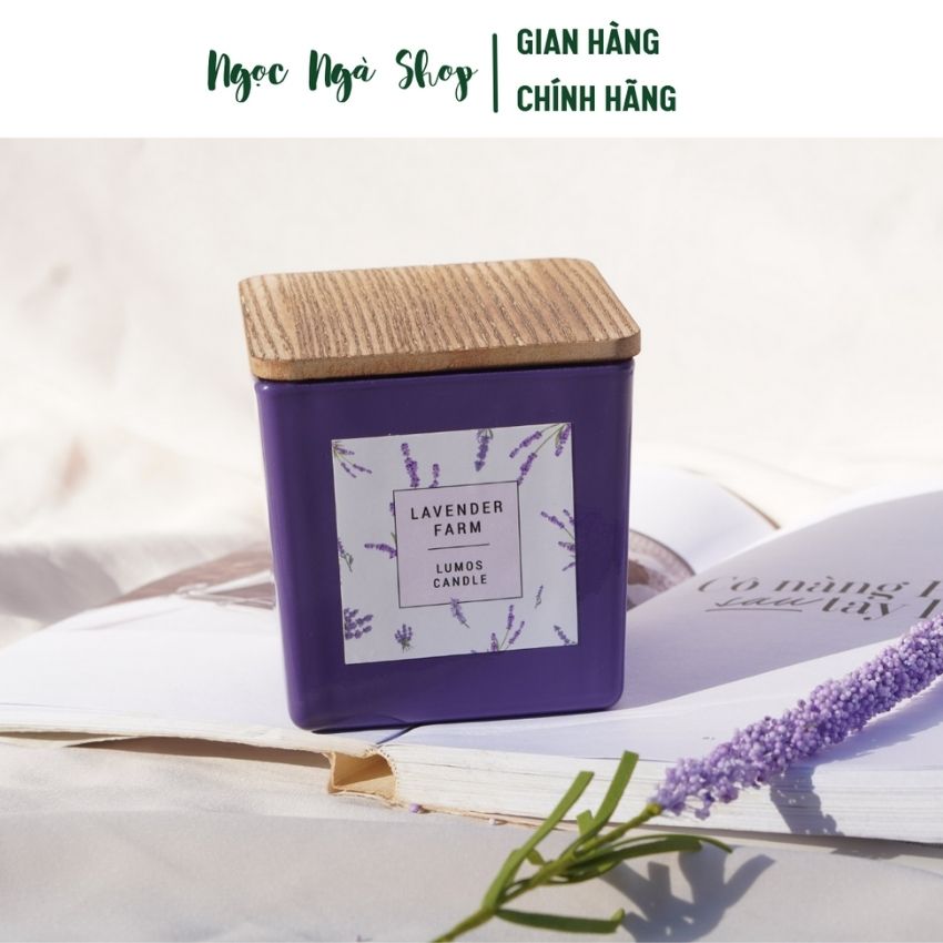 [Freeship+quà 15k] Nến thơm cao cấp LUMOS Lavender Farm (hoa lavender tươi, cúc la mã)– NT05 , Ngọc Ngà Candle , Đạt tiêu chuẩn Châu Âu, Nến trang trí, thơm phòng, decor, an toàn, Trang Trí Nhà Cửa