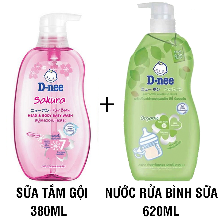 Combo Tắm gội và Rửa bình sữa DNEE Thái Lan cho bé