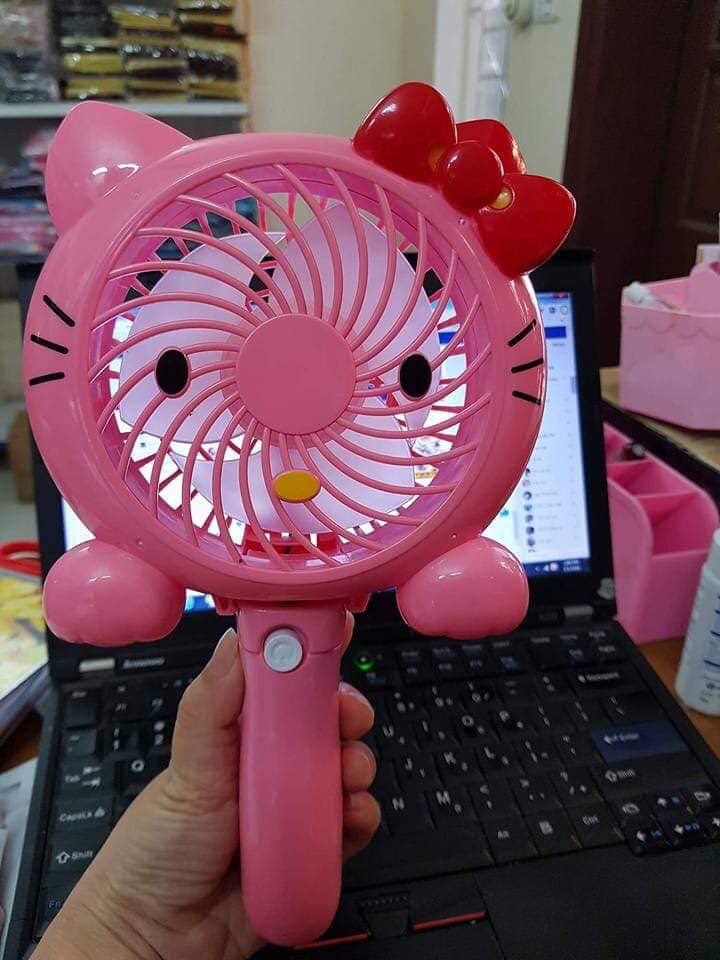 Quạt tích điện doremon 2 cấp độ mini cầm tay