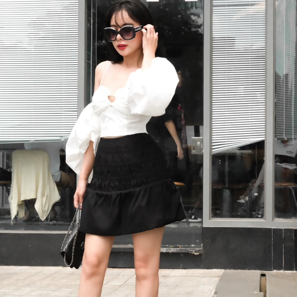 Chân váy ngắn xếp nhún thủ công trendy quinn skirt| nya studio
