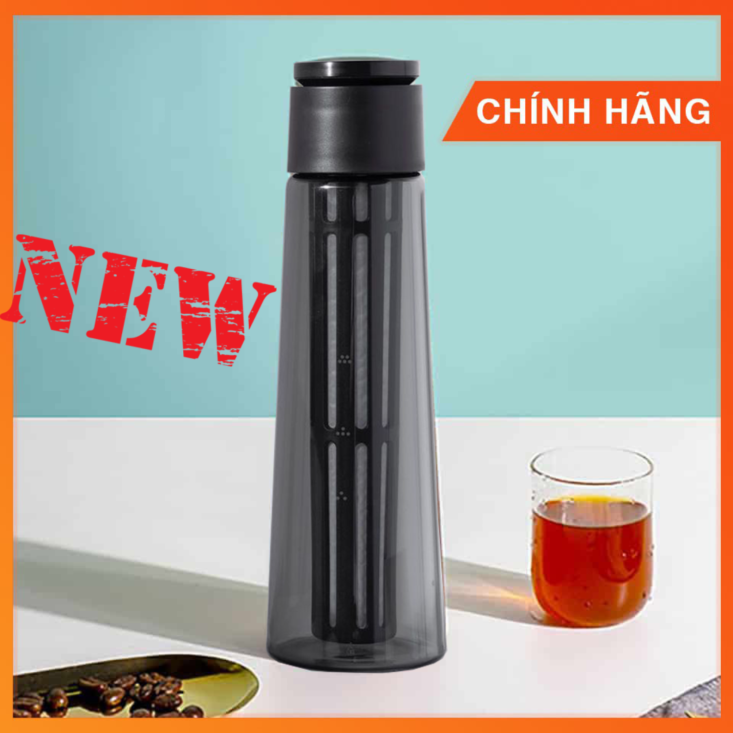 Chai Cold Brew Timemore Black tích hợp van chống tràn | Tặng kèm phễu đong nhựa và cọ rửa