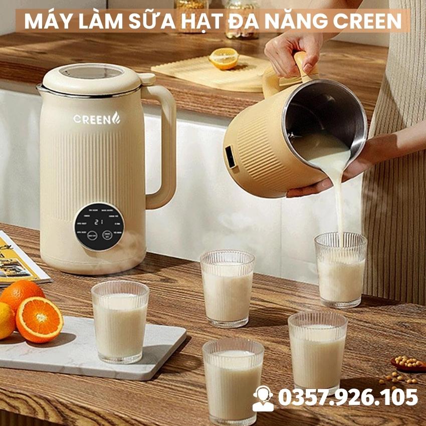 Máy làm sữa hạt CREEN CR-1000 công nghệ Đức, máy làm sữa hạt Số 1 hiện nay, máy nấu sữa hạt dung tích lớn có hẹn giờ thông minh, máy làm sữa đậu nành