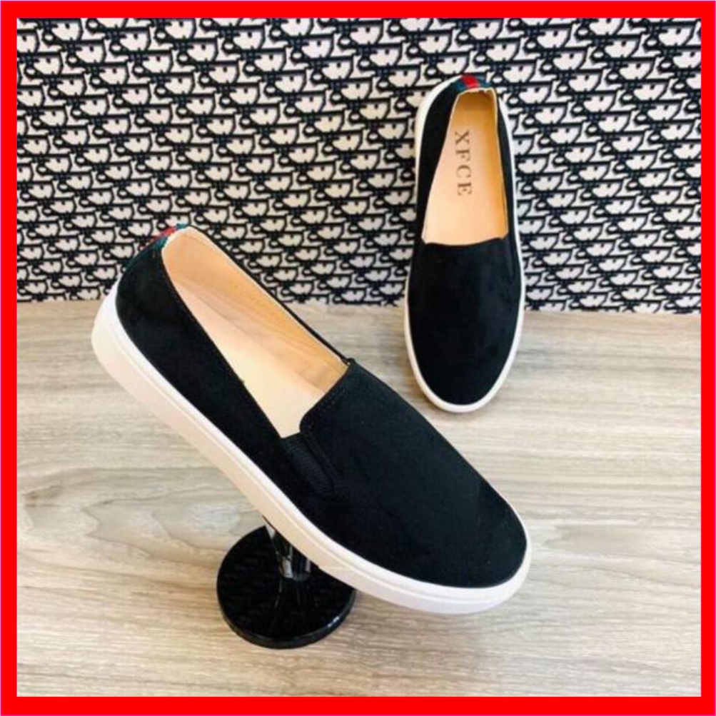 Giày lười nữ da lộn êm chân l giày slipon da lộn - giày nữ