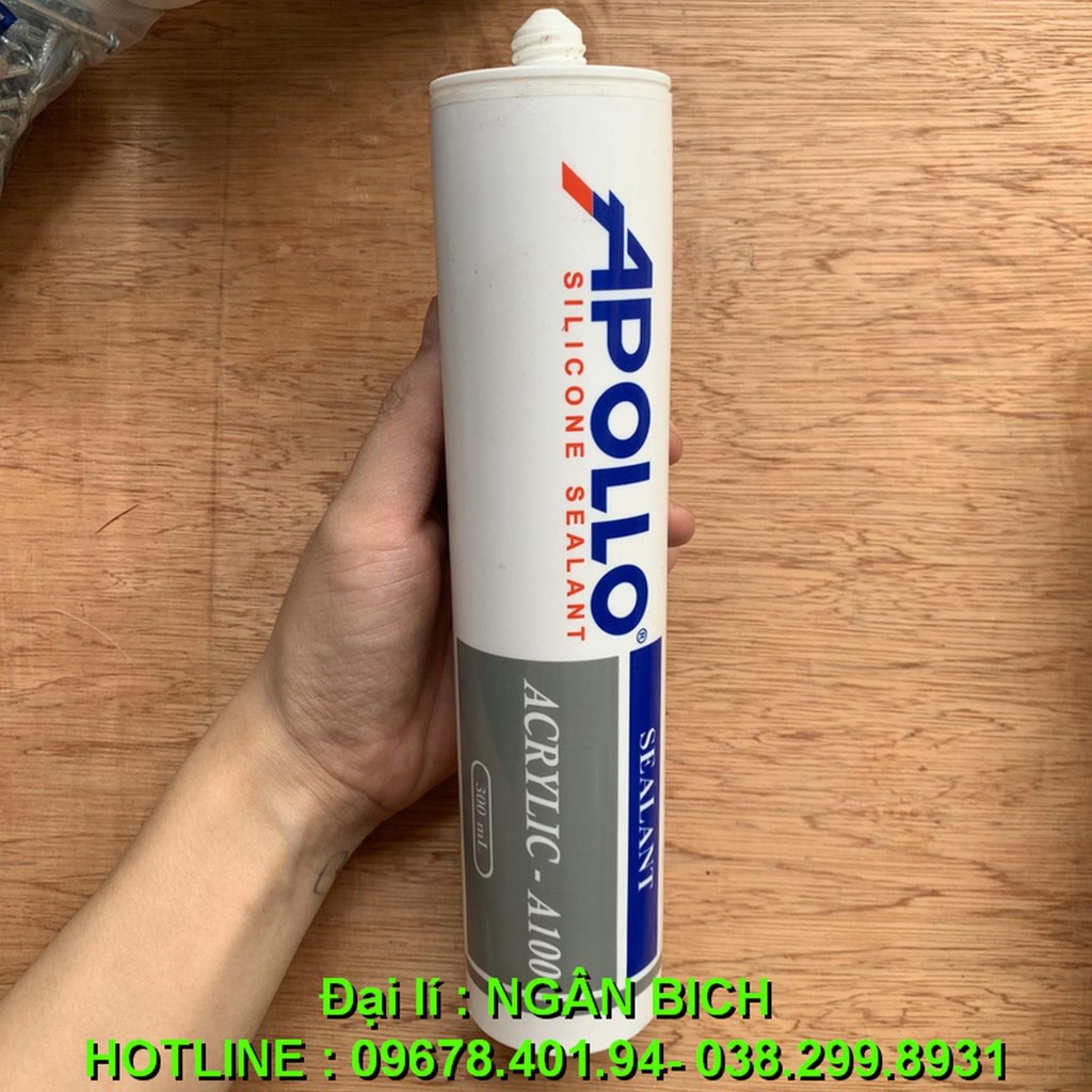 (Siêu rẻ) Keo Silicon Apolo A100 trắng sữa
