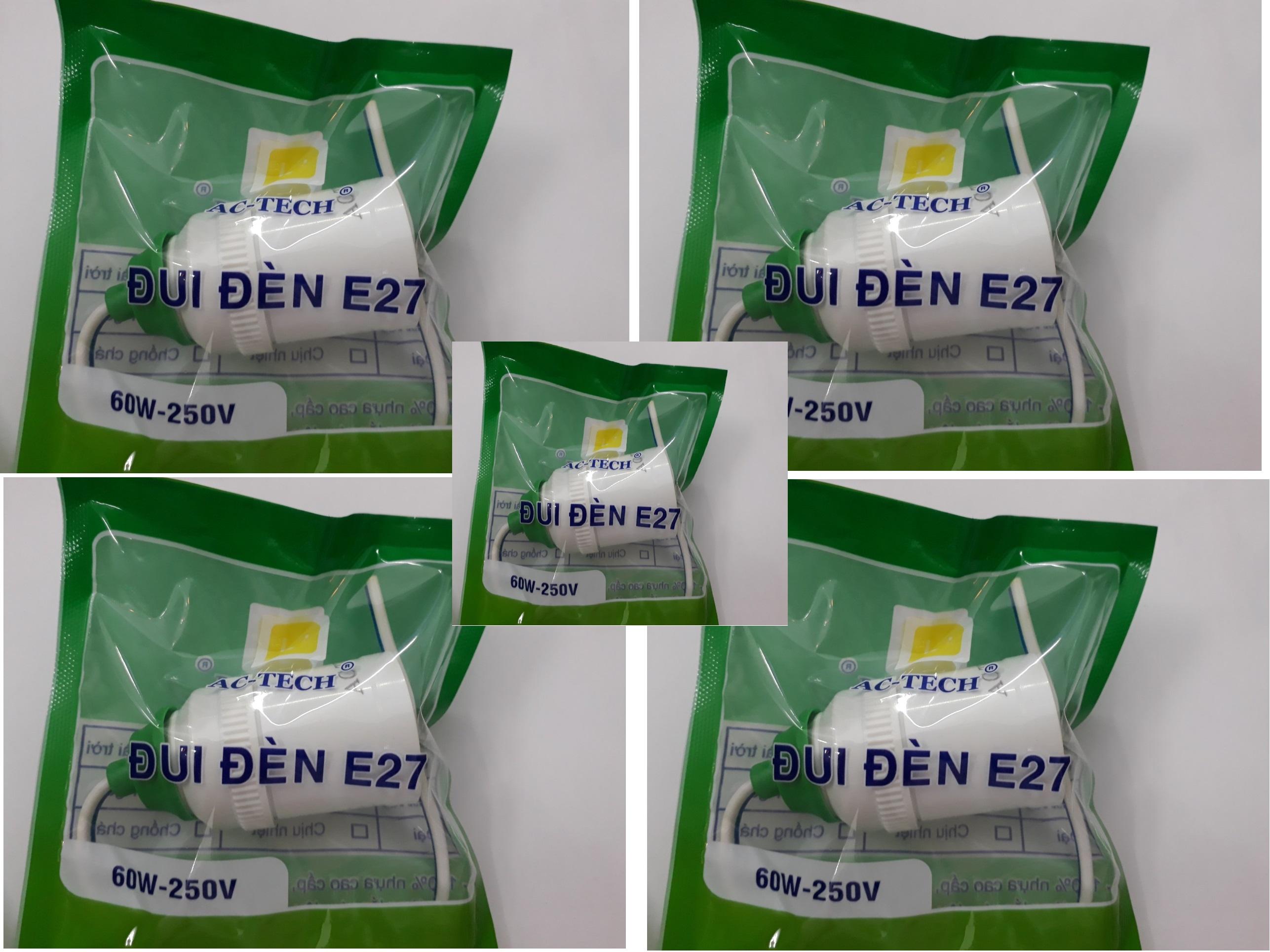 Bộ 5 đui đèn treo kín nước - sử dụng cho các bóng led, compact đui e27