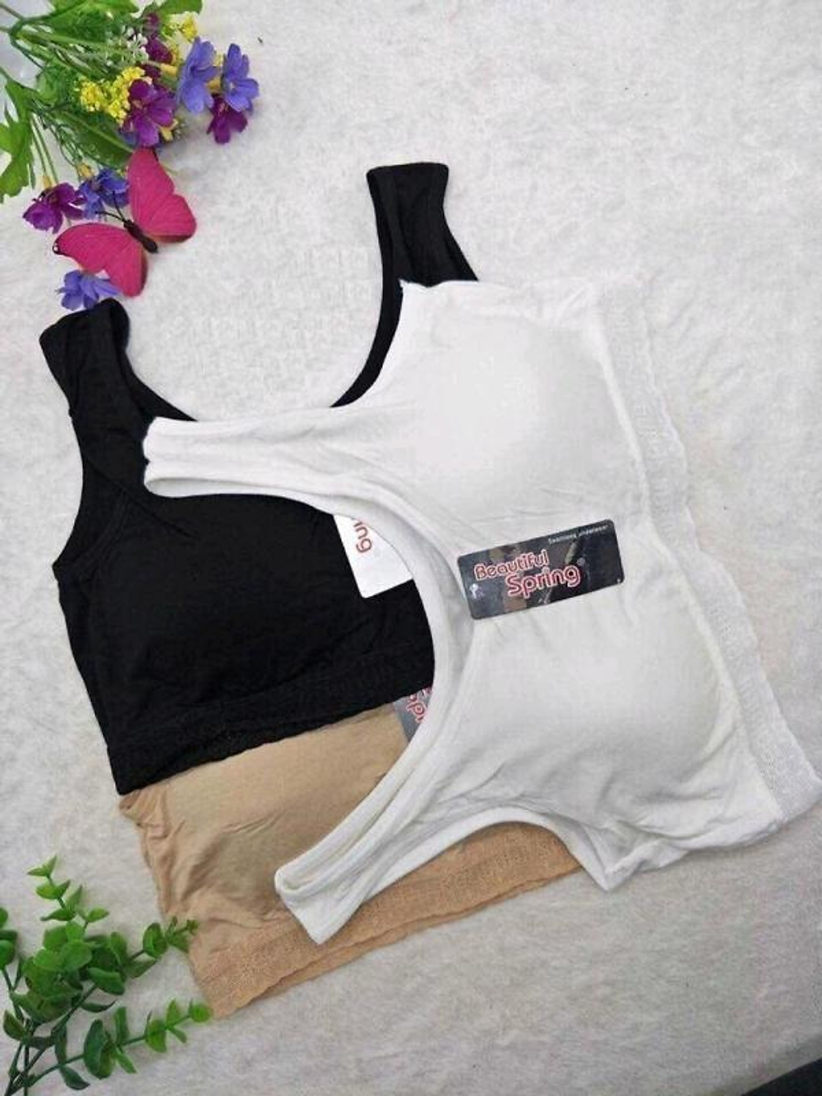 Combo 3 áo bra thun lụa free size dưới 55kg 017