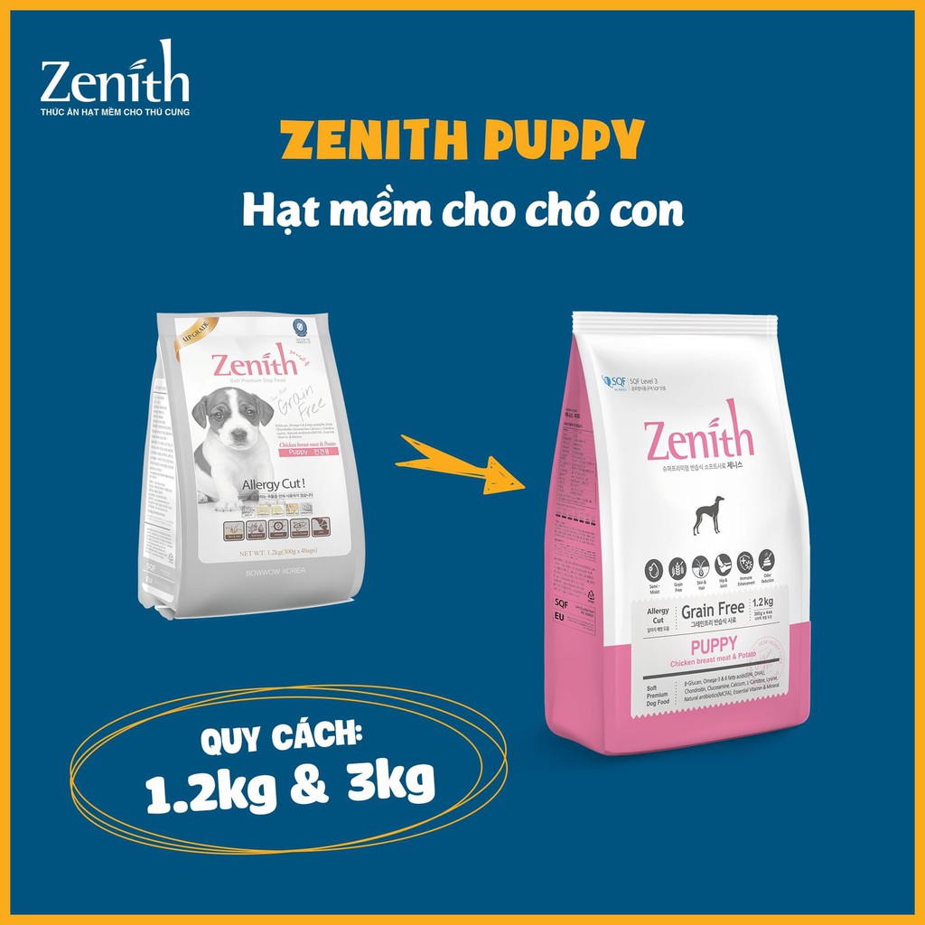 HẠT MỀM ZENITH PUPPY CHO CHÓ CON 300g