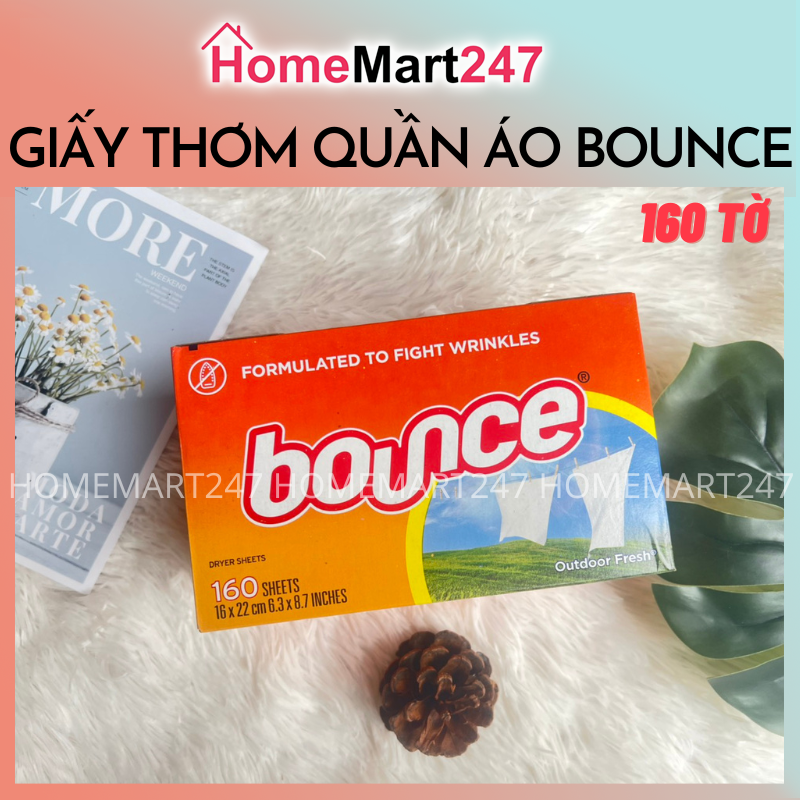 Giấy thơm quần áo bounce nguyên hộp 160 tờ, 320 tờ