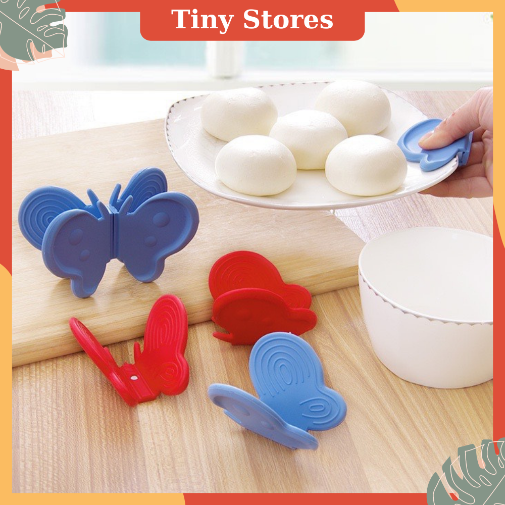Miếng lót tay bắc nồi silicon hình bướm cách nhiệt an toàn siêu bền nhấc nồi dễ dàng Tiny Stores