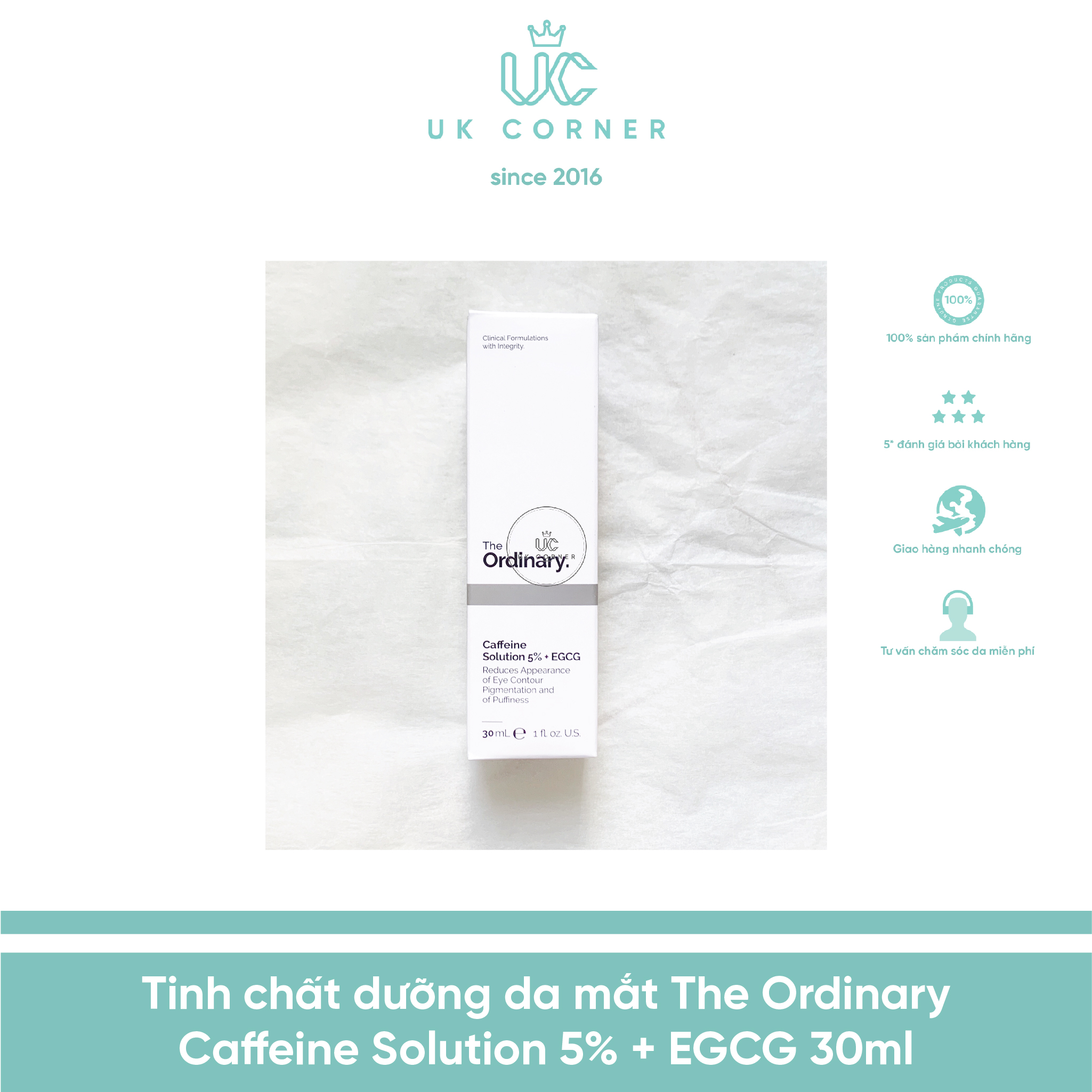 Tinh chất dưỡng da mắt The Ordinary Caffeine Solution 5% + EGCG 30ml